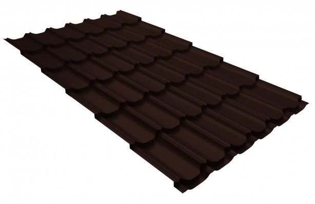 Металлочерепица Grand Line Kredo GreenCoat Pural RR 887 шоколадно-коричневый (RAL 8017 шоколад)