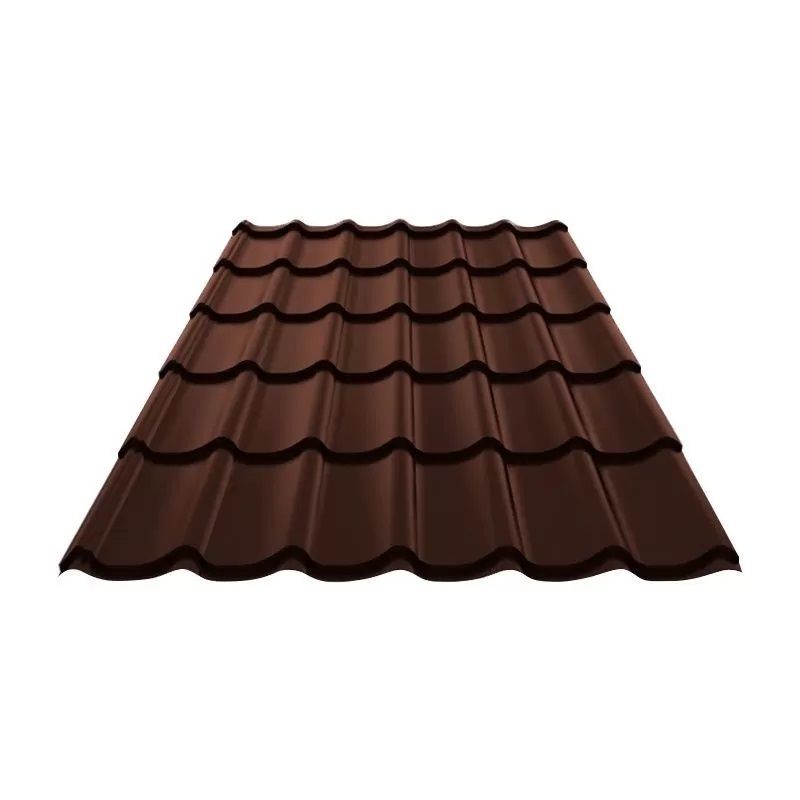 Металлочерепица Grand Line Kvinta Plus 3D GreenCoat Pural RR 887 шоколадно-коричневый (RAL 8017 шоколад)
