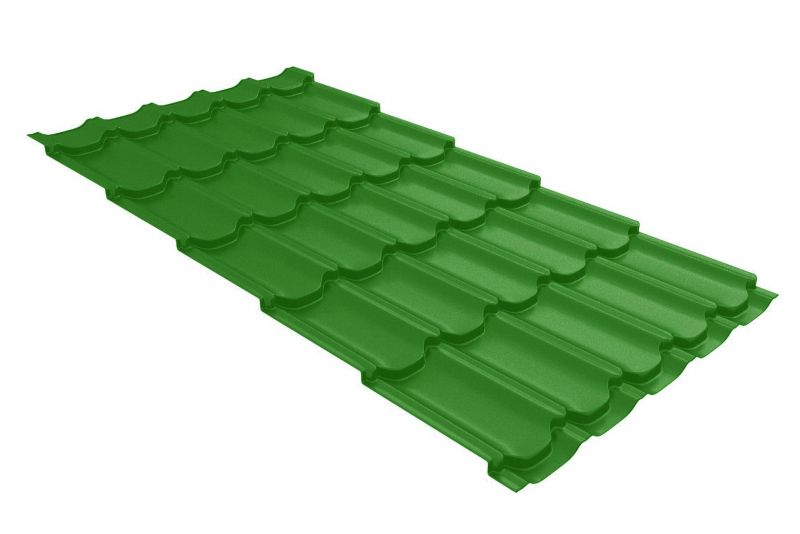 Металлочерепица Grand Line Kvinta Plus 3D PE 0,45 RAL 6002 лиственно-зеленый
