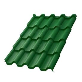 Металлочерепица МП Монтерроса-S NormanMP RAL6002 Зеленый лист