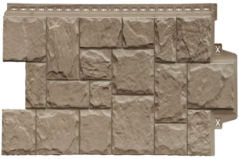 Фасадная панель Grand Line Крупный камень Design Plus какао