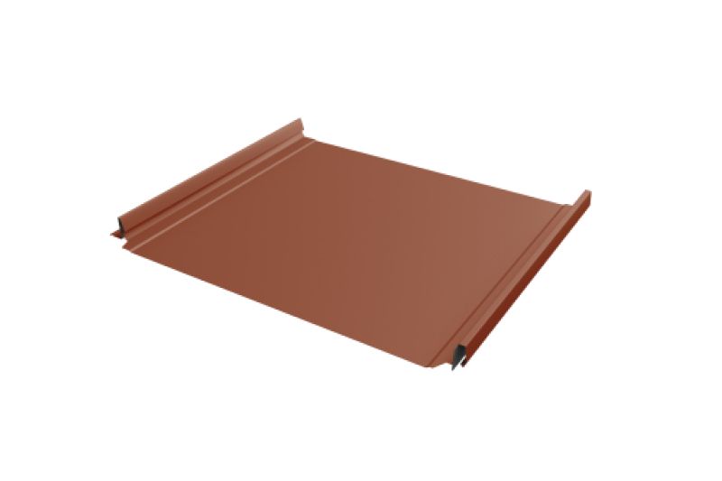 Кликфальц Pro Grand Line 0,5 Satin Matt TX с пленкой на замках RAL 8004 терракота