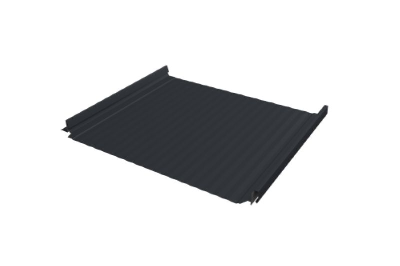 Кликфальц Pro Gofr Grand Line 0,45 Drap TX с пленкой на замках RAL 7024 мокрый асфальт