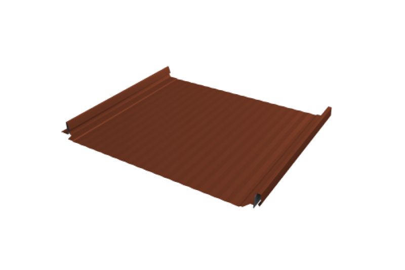 Кликфальц Pro Gofr Grand Line 0,5 Satin с пленкой на замках RAL 8004 терракота