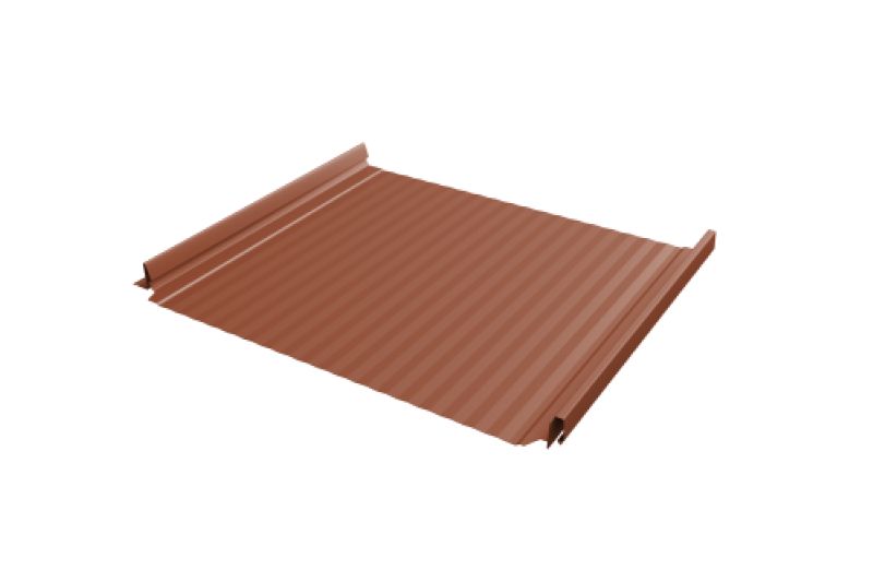 Кликфальц Pro Gofr Grand Line 0,5 Velur X с пленкой на замках RAL 8004 терракота