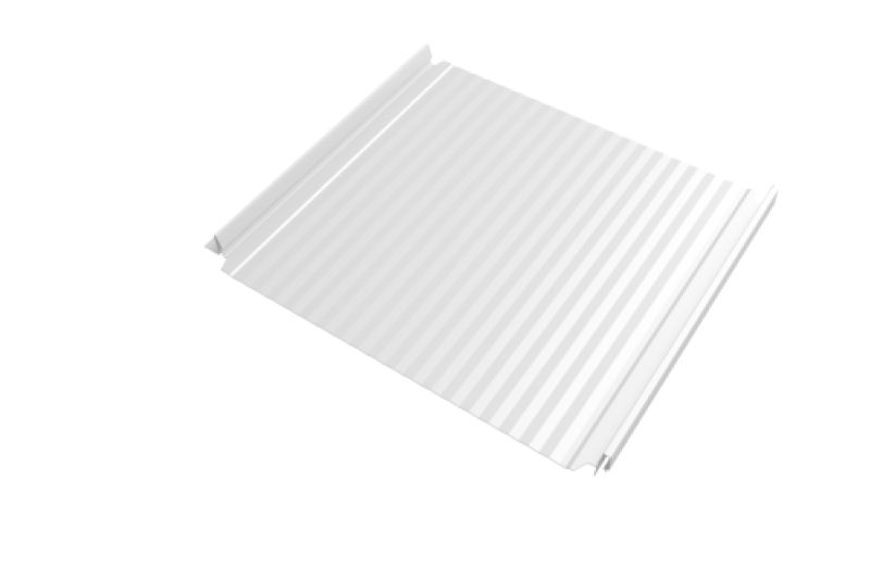 Кликфальц Double Pro Gofr Grand Line 0,45 Drap TX с пленкой на замках RAL 9003 сигнальный белый