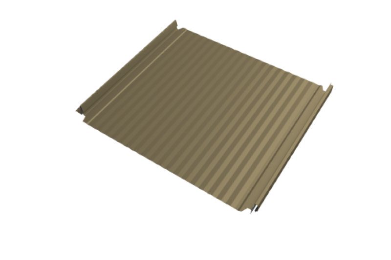 Кликфальц Double Pro Gofr Grand Line 0,45 PE с пленкой на замках RAL 1014 слоновая кость