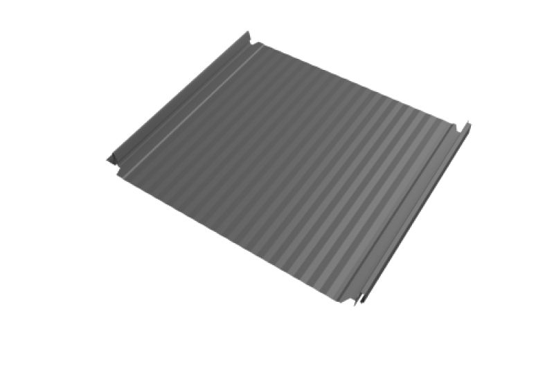 Кликфальц Double Pro Gofr Grand Line 0,45 PE с пленкой на замках RAL 9006 бело-алюминиевый