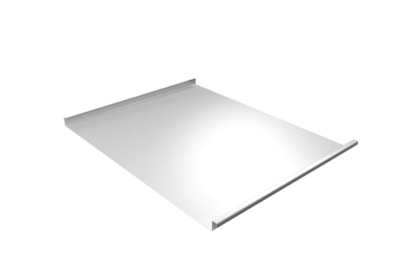 Фальц двойной стоячий Grand Line 0,45 Drap с пленкой на замках RAL 9003 сигнальный белый