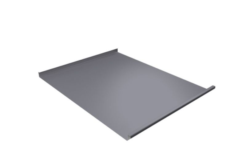 Фальц двойной стоячий Grand Line 0,5 Satin с пленкой на замках RAL 7004 сигнальный серый