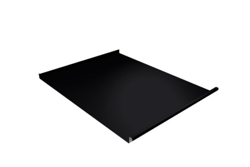 Фальц двойной стоячий Grand Line 0,5 Satin с пленкой на замках RAL 9005 черный