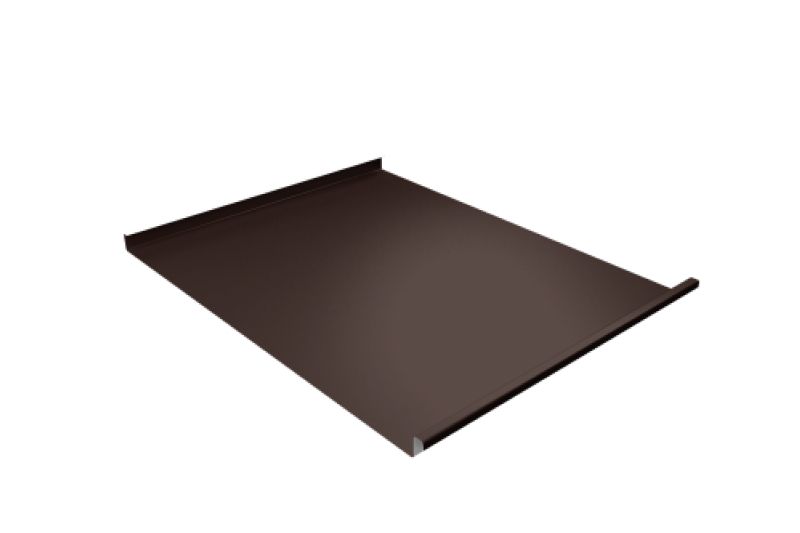 Фальц двойной стоячий Grand Line 0,5 Satin Matt TX с пленкой на замках RAL 8017 шоколад