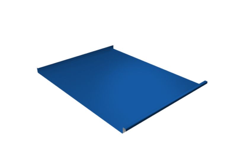 Фальц двойной стоячий Grand Line 0,45 PE с пленкой на замках RAL 5005 сигнальный синий