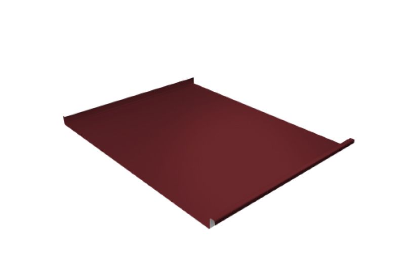 Фальц двойной стоячий  Line Grand Line 0,45 Drap TX с пленкой на замках RAL 3005 красное вино