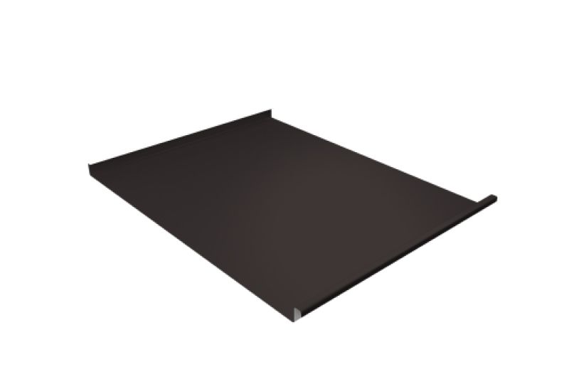 Фальц двойной стоячий  Line Grand Line 0,5 PurLite Matt с пленкой на замках RR 32 темно-коричневый