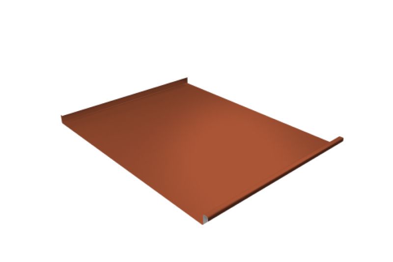 Фальц двойной стоячий  Line Grand Line 0,5 Satin Matt TX с пленкой на замках RAL 8004 терракота