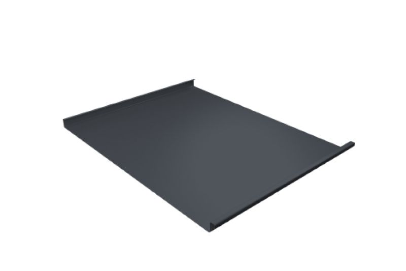 Фальц двойной стоячий  Line Grand Line 0,5 Velur X с пленкой на замках RAL 7024 мокрый асфальт