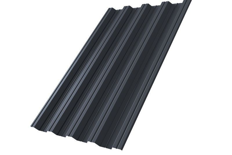 Профнастил НС44R Grand Line 0,5 PurLite Matt RAL 7024 мокрый асфальт