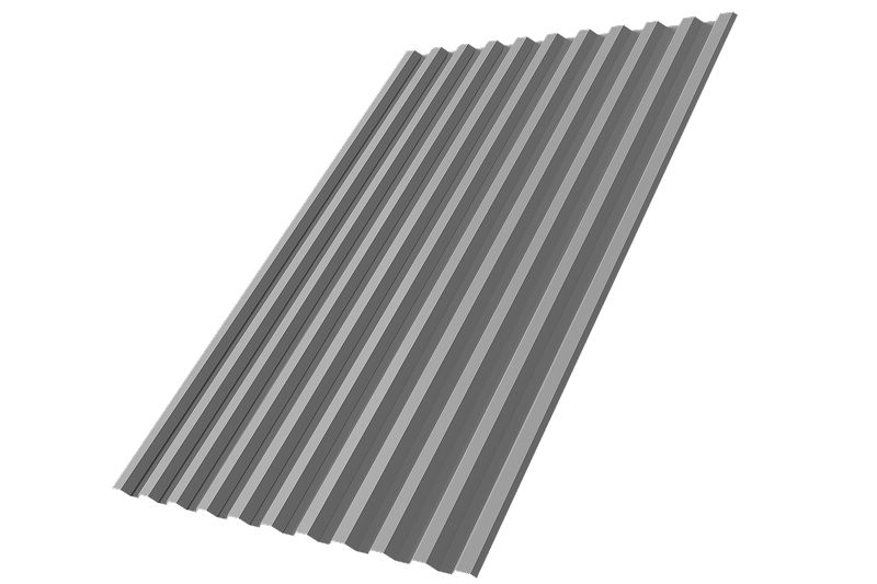 Профнастил С21R 0,5 Satin RAL 9006 бело-алюминиевый