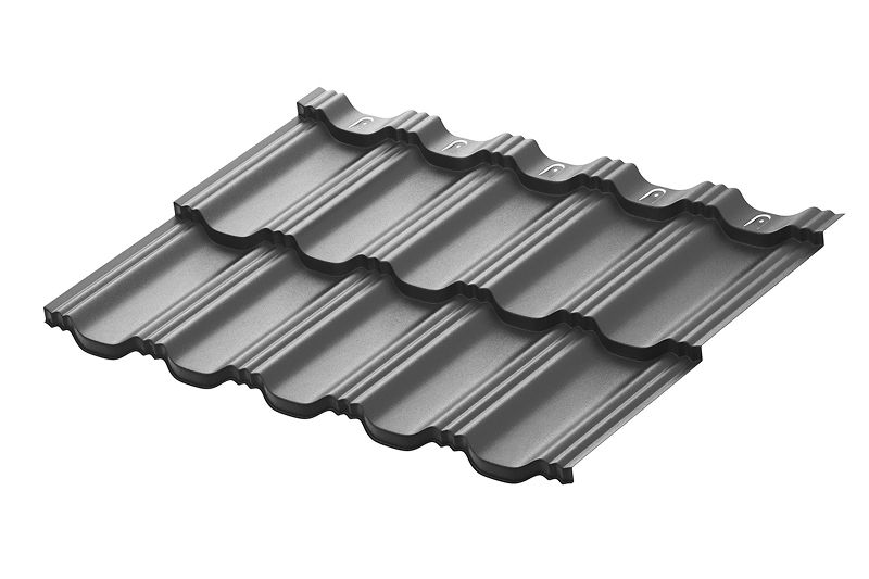 Модульная металлическая черепица Аквасистем Гётеборг PU Matt (Zn180) 0,5мм Rooftop Бархат (лист 1205х765 мм) RAL 7016