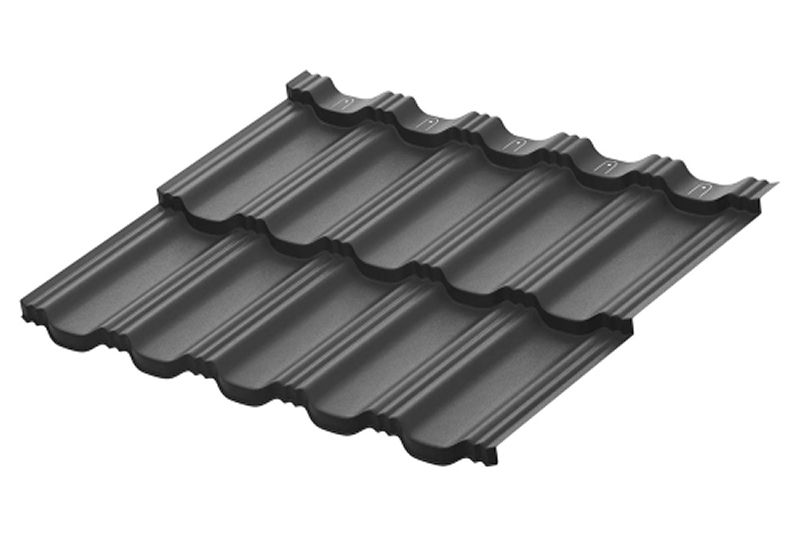 Модульная металлическая черепица Аквасистем Гётеборг XLL PU Matt (Zn180) 0,5мм Rooftop Бархат (лист 1185х865 мм) RAL 7016