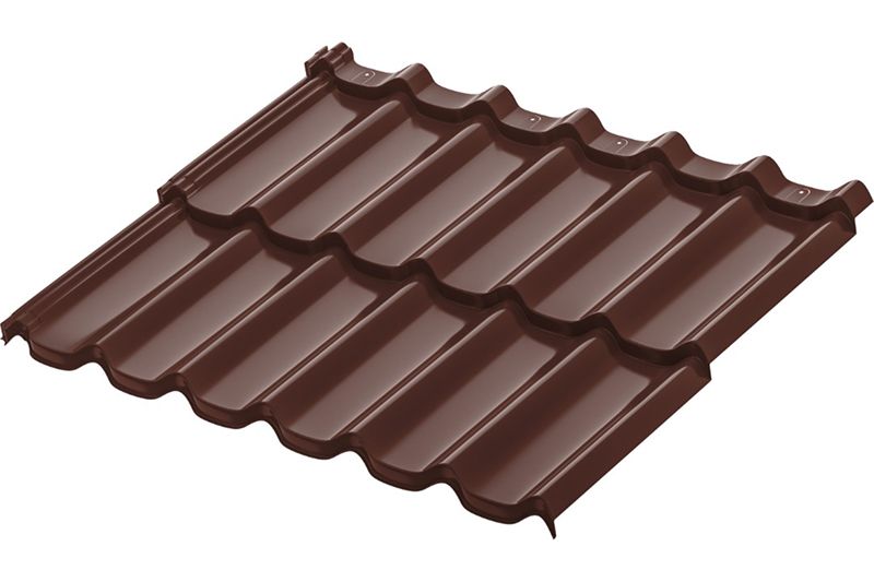 Модульная металлическая черепица Аквасистем Стокгольм PE (Zn140) 0,5мм (лист 1185х425 мм) RAL 8017