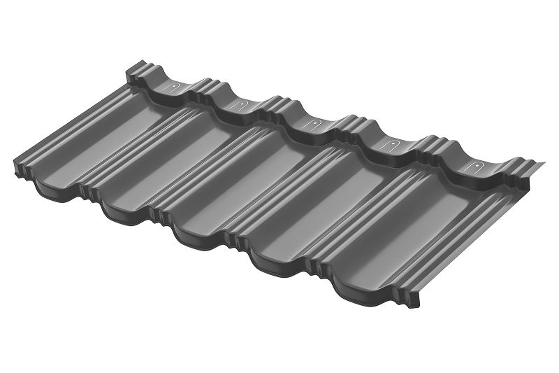 Модульная металлическая черепица Аквасистем Гётеборг XLL PE (Zn140) 0,5мм (лист 1205х465 мм) RAL7024