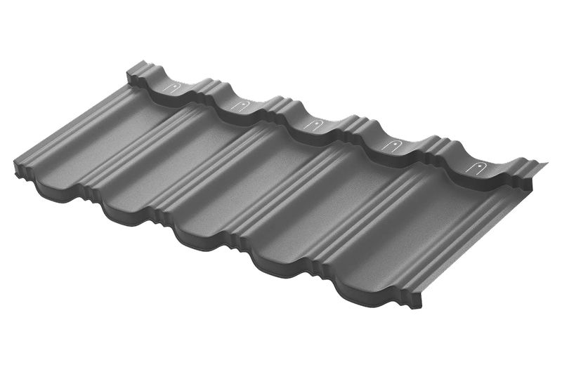 Модульная металлическая черепица Аквасистем Гётеборг XLL PU Matt (Zn180) 0,5мм Rooftop Бархат (лист 1185х465 мм) RAL 7024