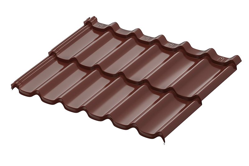Модульная металлическая черепица Аквасистем Стокгольм PE (Zn140) 0,5мм (лист 1185х775 мм) RAL 8017