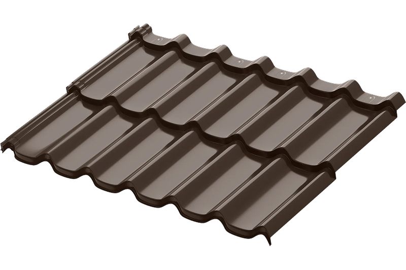 Модульная металлическая черепица Аквасистем Стокгольм PE (Zn140) 0,5мм (лист 1185х775 мм) RR32