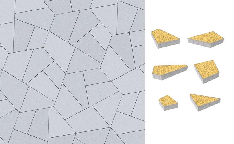 Плитка тротуарная ВЫБОР комплект из 6 видов плит Оригами 4Фсм.8 гладкий цвет желтый
