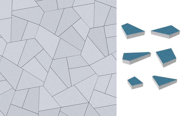 Плитка тротуарная ВЫБОР комплект из 6 видов плит Оригами 4Фсм.8 гладкий цвет синий
