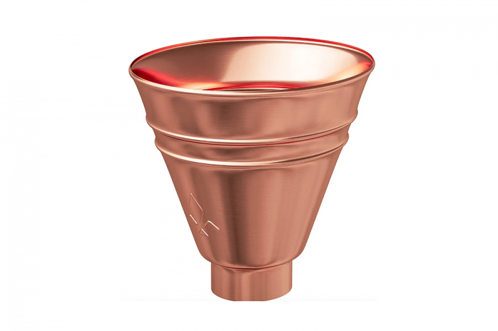 Водосточная система Aquasystem МЕДЬ ВОРОНКА ВОДОСБОРНАЯ КРУГЛАЯ 125/90 BC