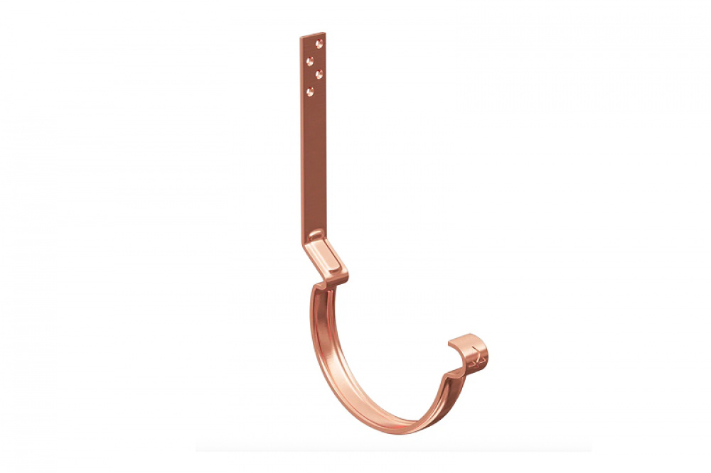 Водосточная система Aquasystem МЕДЬ КРЮК КРЕПЛЕНИЯ ЖЕЛОБА ДЛИННЫЙ С КОМПЛЕКТОМ КРЕПЛЕНИЯ 125/90 BC