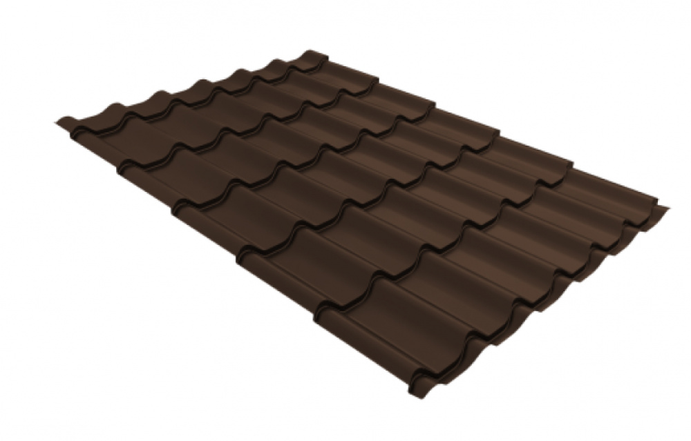 Металлочерепица Grand Line Kredo Rooftop Бархат RAL 8017 шоколад