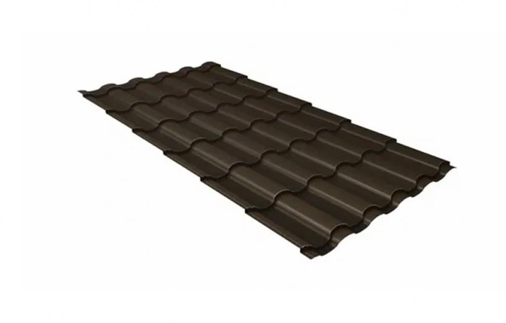 Металлочерепица Grand Line Kredo Satin Matt TX RR 32 темно-коричневый