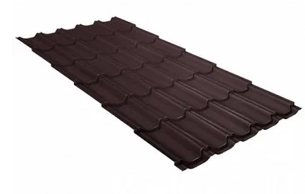 Металлочерепица Grand Line Kvinta plus Rooftop Бархат RAL 8017 шоколад