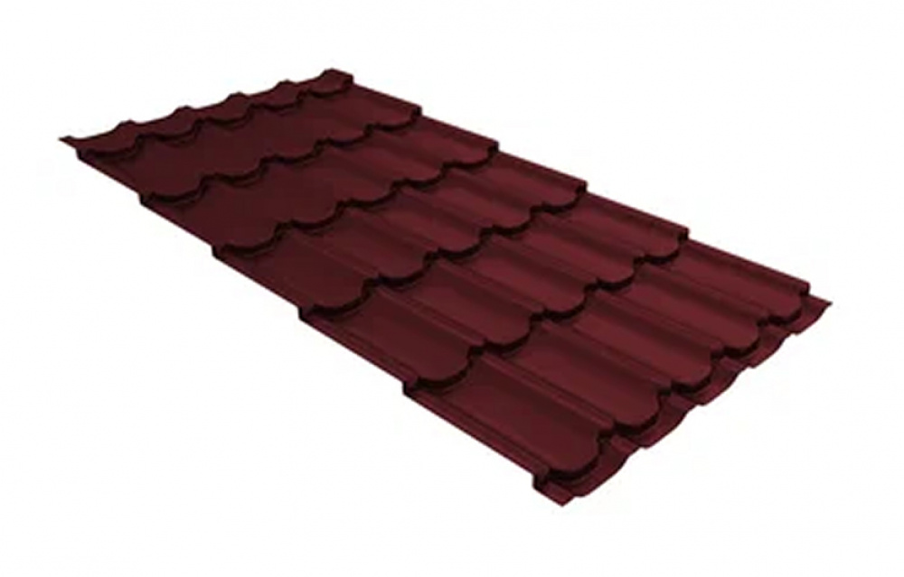 Металлочерепица Grand Line Kvinta Plus Satin Matt TX RAL 3005 красное вино