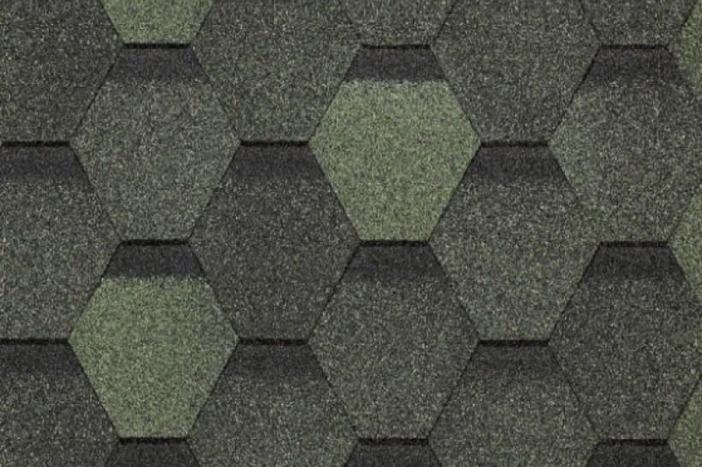 Гибкая черепица Docke PIE Шестигранник Зеленый