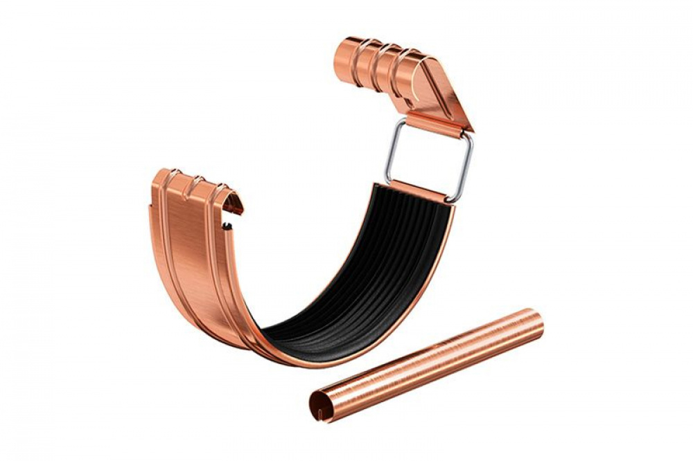 Водосточная система Aquasystem МЕДЬ СОЕДИНИТЕЛЬ ЖЕЛОБА В КОМПЛЕКТЕ 125/90 BC