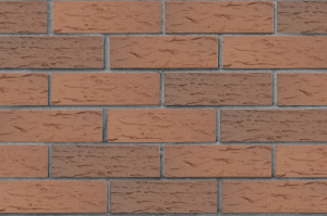 Кирпич облицовочный пустотелый ЛСР светло-коричневый флэш рустик, 250*120*65 мм