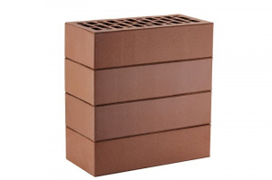 Кирпич облицовочный ЛСР коричневый гладкий, утолщенные стенки, М175, 250*120*65 мм