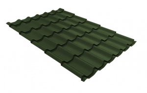 Металлочерепица Grand Line Kvinta Uno Satin Matt TX  RAL 6020 хромовая зелень