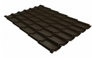Металлочерепица Grand Line Classic PurPro Matt 275 RR 32 темно-коричневый