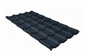 Металлочерепица Grand Line Kamea Drap ТХ RAL 7024 мокрый асфальт