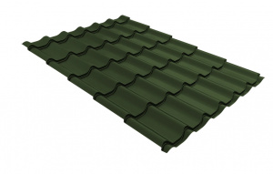 Металлочерепица Grand Line Kamea Satin Matt TX RAL 6020 хромовая зелень