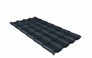 Металлочерепица Grand Line Kamea Velur X RAL 7024 мокрый асфальт