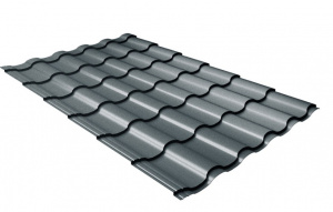 Металлочерепица Grand Line Kredo Satin Matt TX RAL 7016 антрацитово-серый