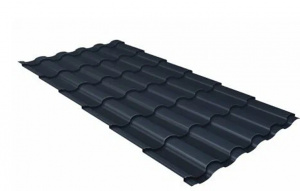 Металлочерепица Grand Line Kredo PurPro RAL 7024 мокрый асфальт