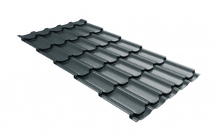 Металлочерепица Grand Line Kvinta Plus Satin Matt TX  RAL 7016 антрацитово-серый